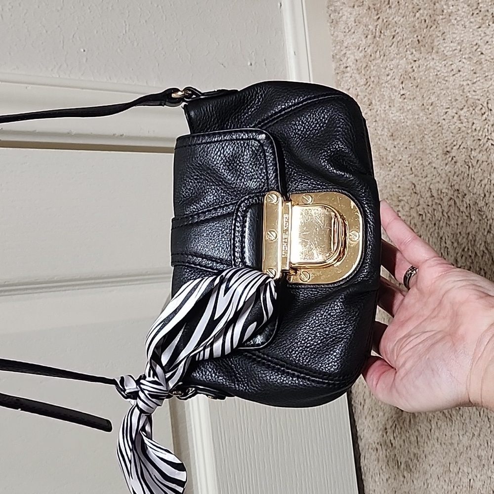 Michael Kors Black Leather Crossbody Bag